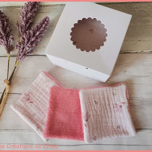 Boite de 8 lingettes lavables bébé double gaze et éponge bambou