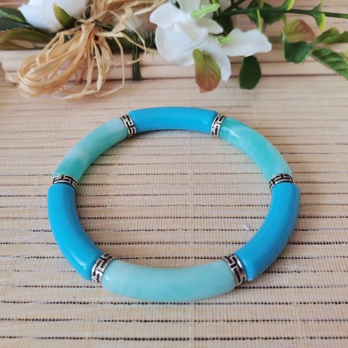 Bracelet perles tube incurvées
