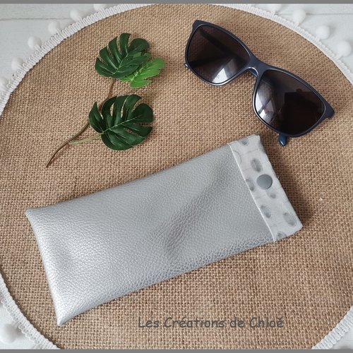 Etui à lunette en simili cuir et tissus coton imprimé