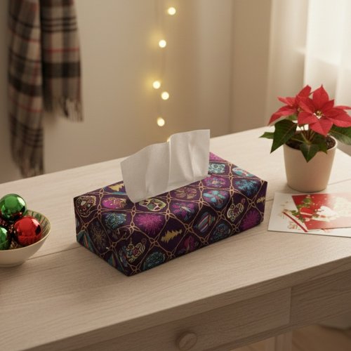 Housse pour boite à mouchoirs thème noël