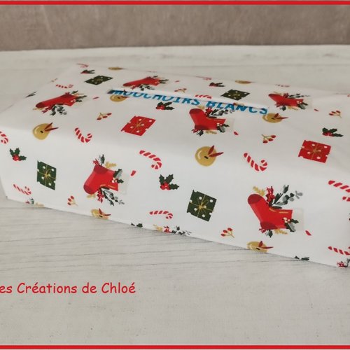 Housse pour boite à mouchoirs thème noël