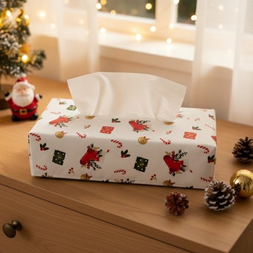 Housse pour boite à mouchoirs thème noël