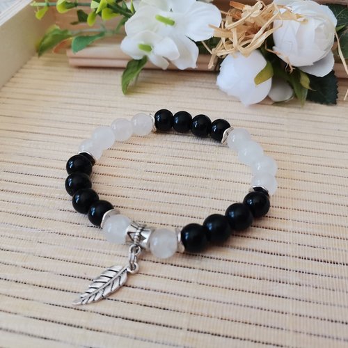 Bracelet fil élastique perles en verre