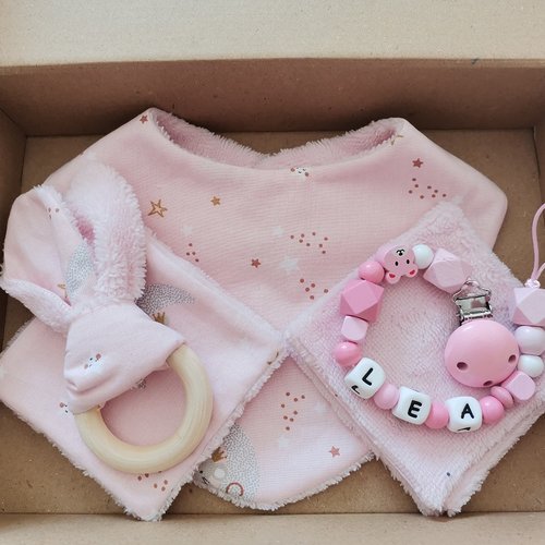 Coffret naissance/box naissance rose
