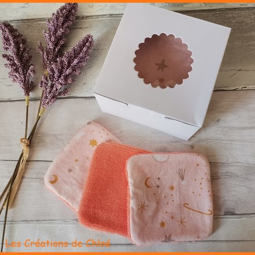 Boite de 9 lingettes lavables pour bébé coton et éponge bambou orange
