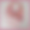 Bavoir bébé coton rose/saumon et motif têtes d'ours