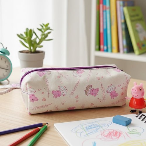 Trousse enfant double entoilage motifs peppa pig
