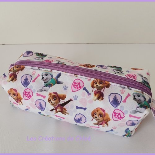 Trousse enfant double entoilage motifs pat patrouille