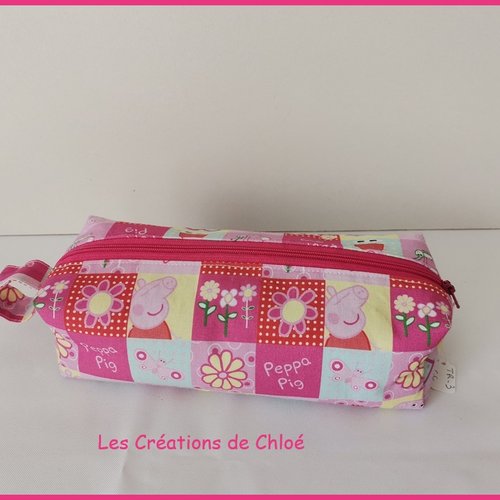 Trousse enfant double entoilage motifs peppa pig