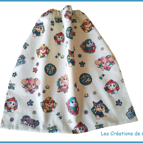 Serviette de cantine élastique motif pat patrouille
