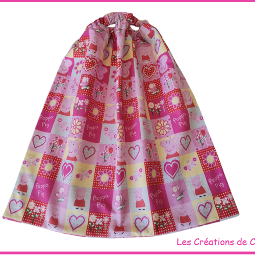 Serviette de cantine élastique motif peppa pig