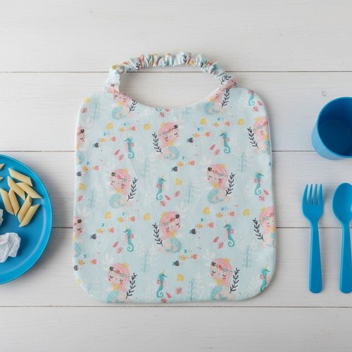 Serviette de cantine élastique coton imprimé sirènes