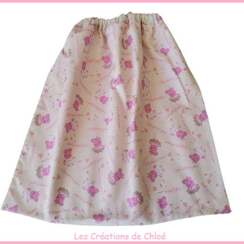Serviette de cantine élastique motif peppa pig