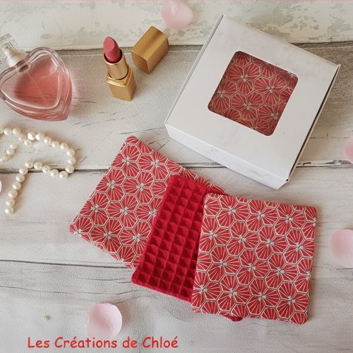 Boite de 8 lingettes démaquillantes coton et nid d'abeilles - destockage