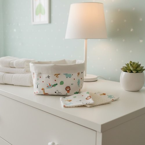 Panier et 12 lingettes bébé beige