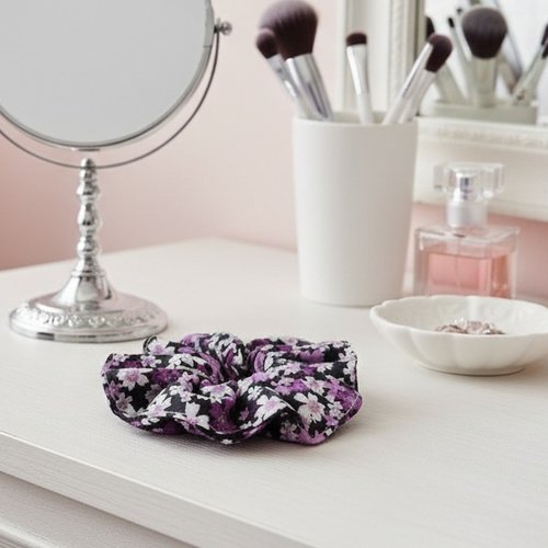 Chouchou coton noir et violet