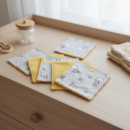 6 lingettes bébé coton et éponge bambou