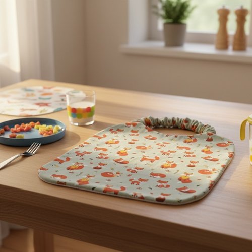 Serviette de cantine élastique coton imprimé
