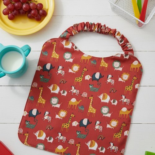 Serviette de cantine élastique motif animaux