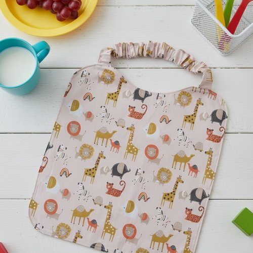 Serviette de cantine élastique motif animaux