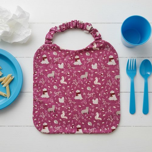 Serviette de cantine élastique motif ours