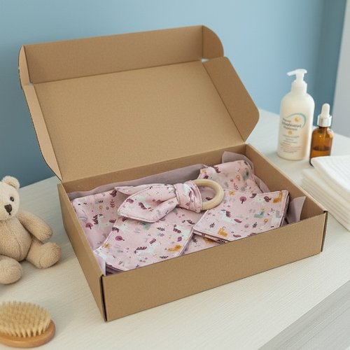 Coffret naissance/box naissance lilas/licorne