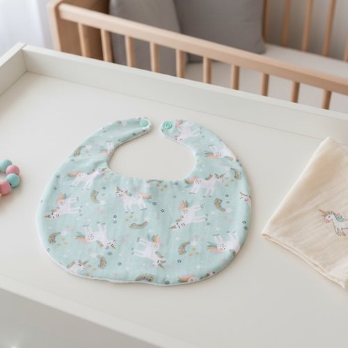Bavoirs bébé coton et nid d'abeilles blanche