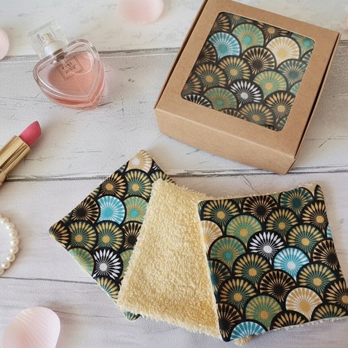 Boite de 8 lingettes démaquillantes coton et éponge jaune