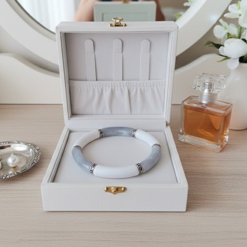 Bracelet perles tube incurvées