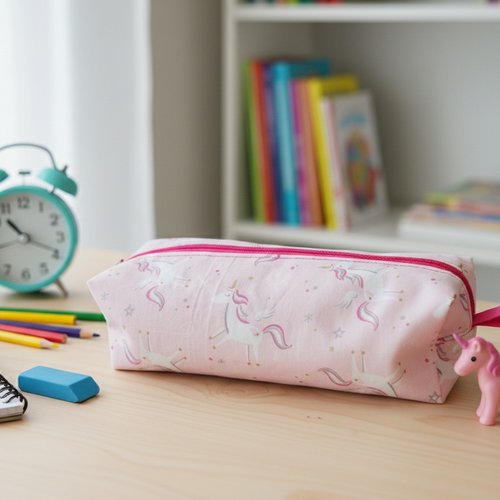 Trousse d'école fille motif licornes