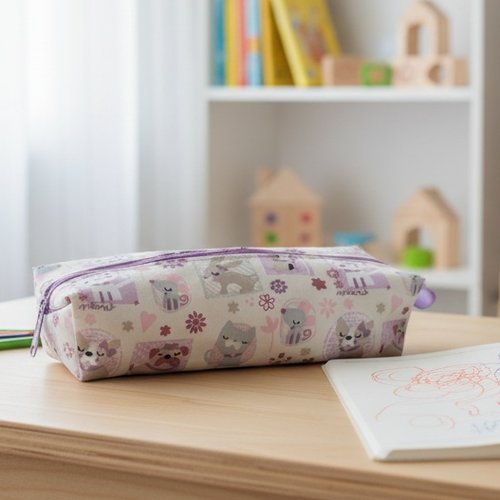 Trousse d'école fille motif animaux