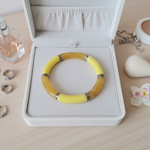 Bracelet perles tube incurvées
