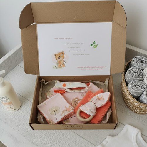 Coffret /box naissance orange/animaux