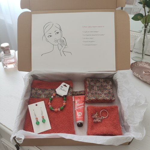 Coffret toilette cadeaux femme couleur rouille