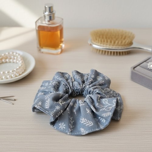 Chouchou coton bleu