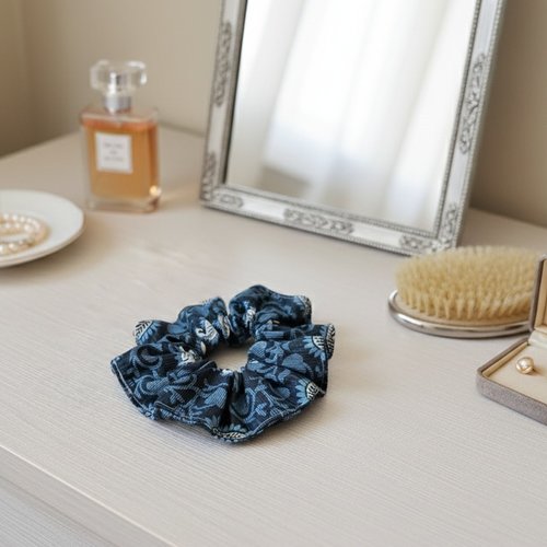 Chouchou coton bleu