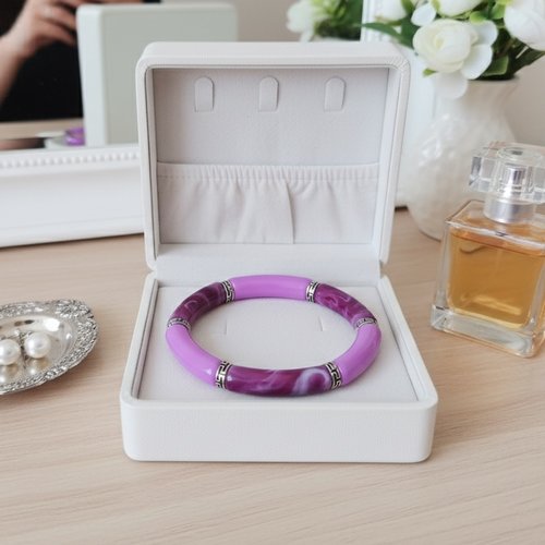 Bracelet perles tube incurvées