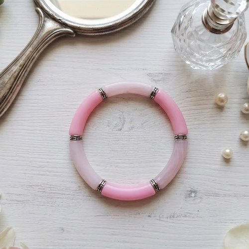 Bracelet perles tube incurvées
