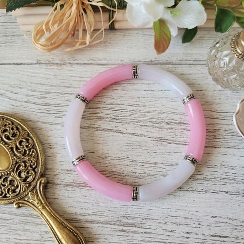 Bracelet perles tube incurvées