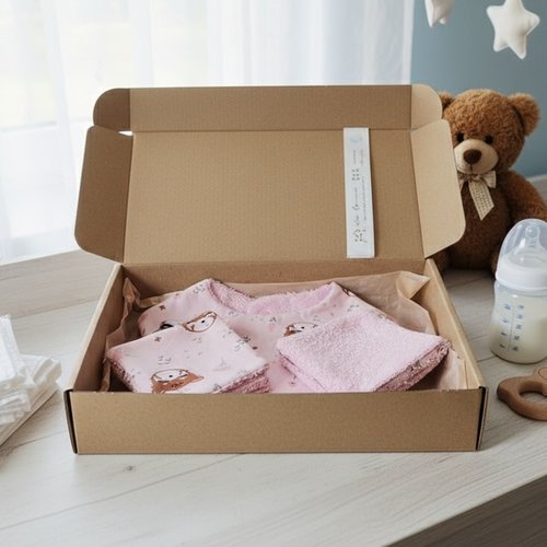 Coffret naissance bavoir et 10 lingettes