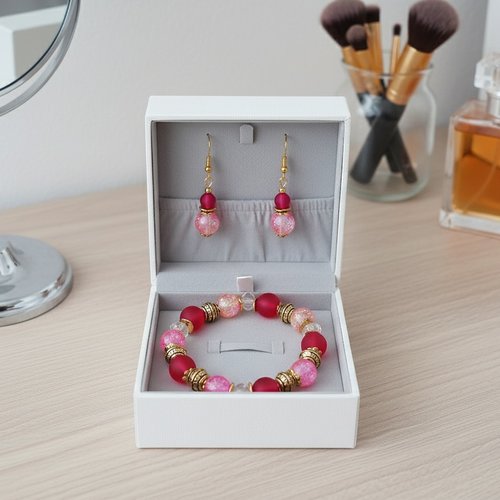 Parure bracelet et boucles d'oreilles assorties