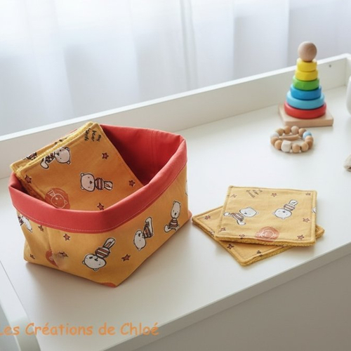 Panier et 6 lingettes bébé