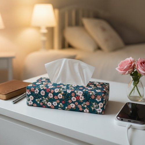 Housse pour boite à mouchoirs coton imprimé