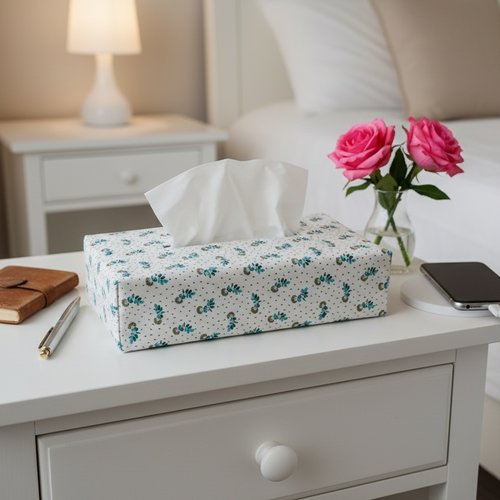 Housse pour boite à mouchoirs coton imprimé