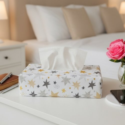 Housse pour boite à mouchoirs coton imprimé