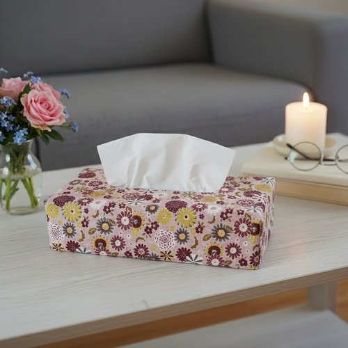 Housse pour boite à mouchoirs coton imprimé