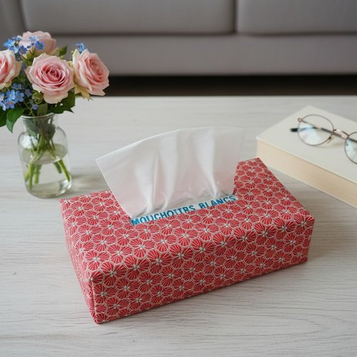 Housse pour boite à mouchoirs coton imprimé