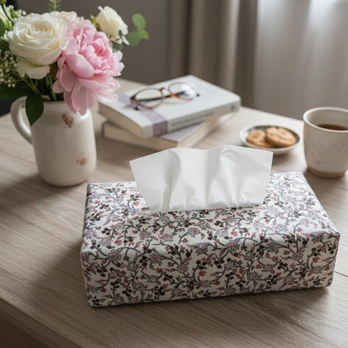Housse pour boite à mouchoirs coton imprimé