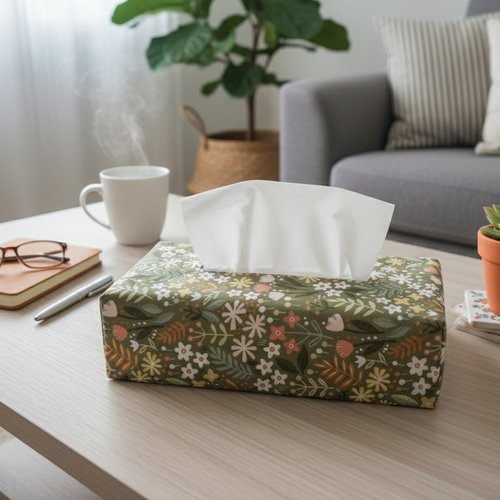 Housse pour boite à mouchoirs coton imprimé