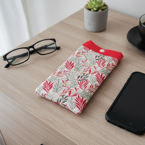 Housse/étui rembourré téléphone portable rouge et vert
